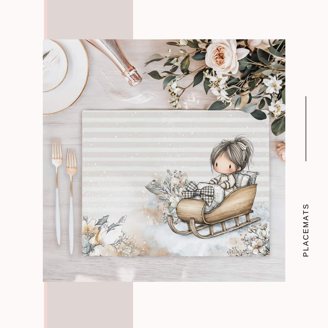 Wooden Placemats – (Set of 6) Winter / Xmas