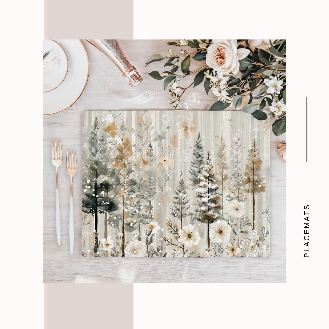 Wooden Placemats – (Set of 6) Winter / Xmas