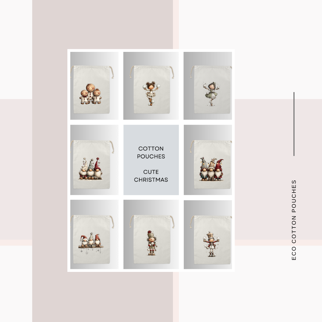 Cotton Cloth Cute Christmas Pouches