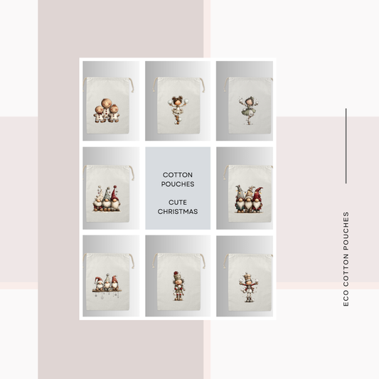 Cotton Cloth Cute Christmas Pouches