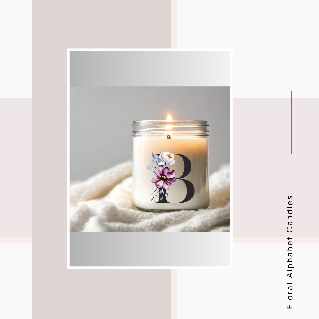 Floral Alphabet Glass Votive Candle Favours