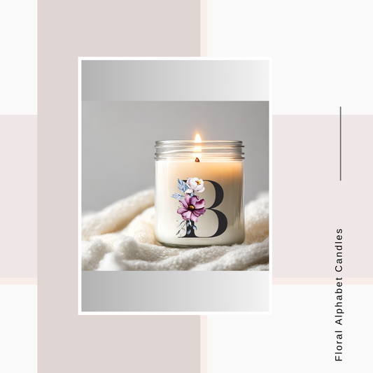 Floral Alphabet Glass Votive Candle Favours