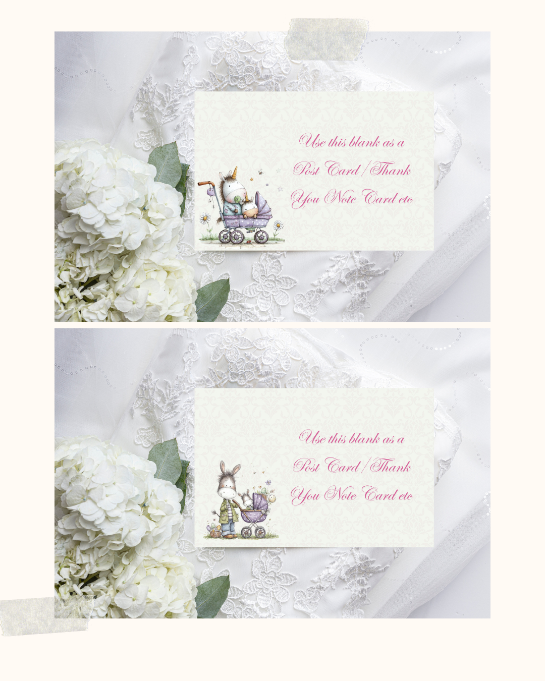 Illustrated Baby Shower Postcards