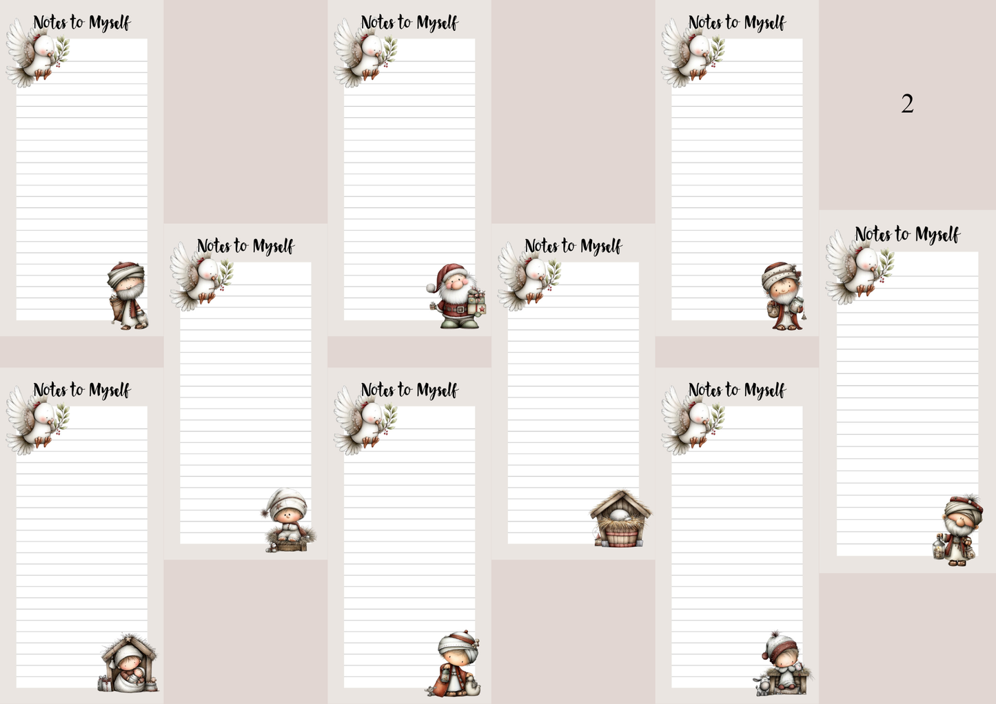 Illustrated Notepads Long (Set of 6)