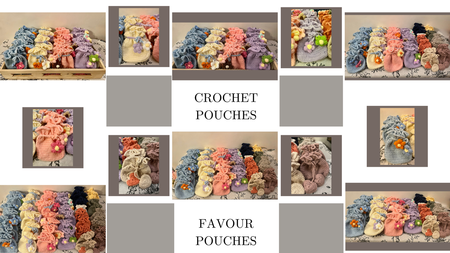 Handmade Crochet Bags (Set of 6)