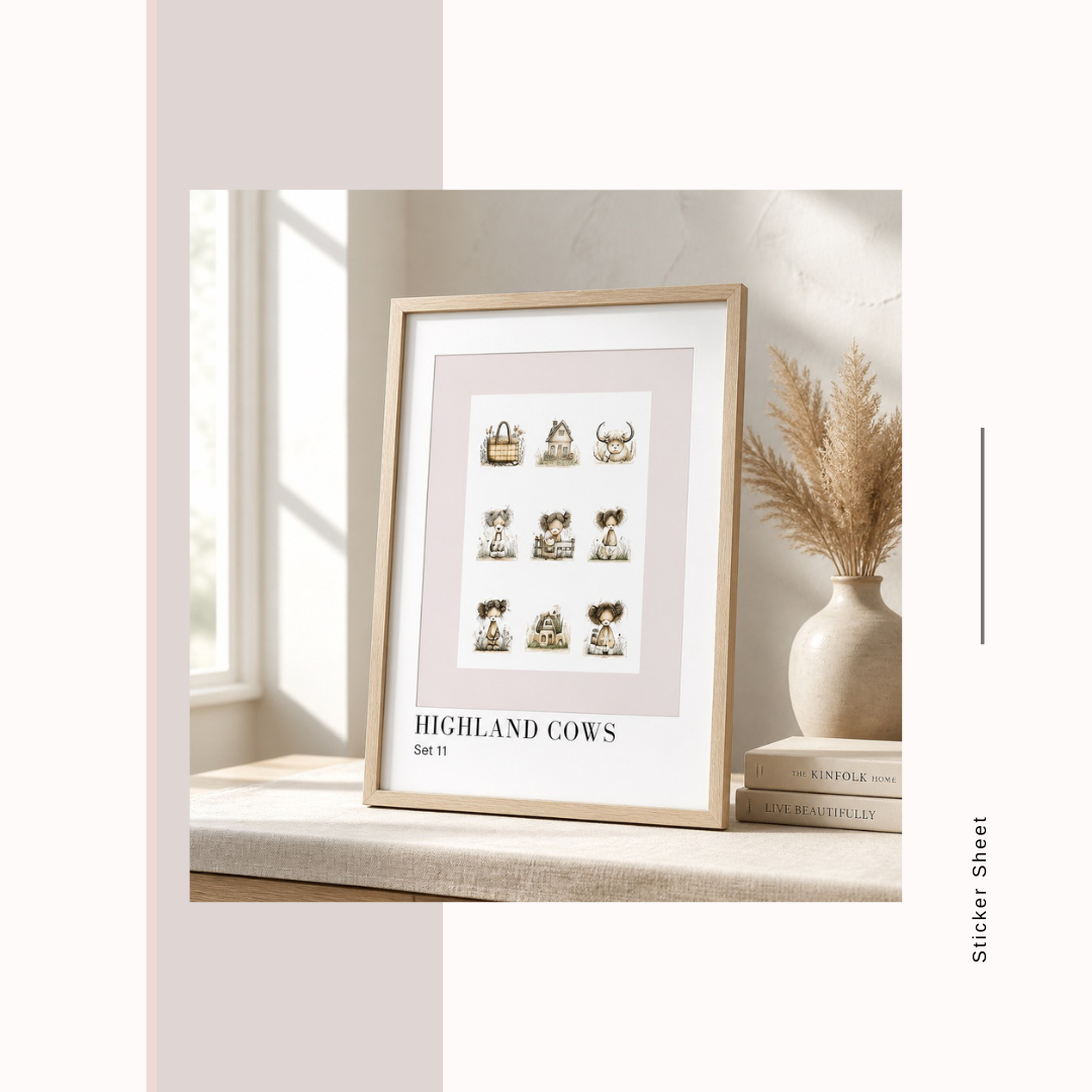 Sticker Sheets Highland Cows