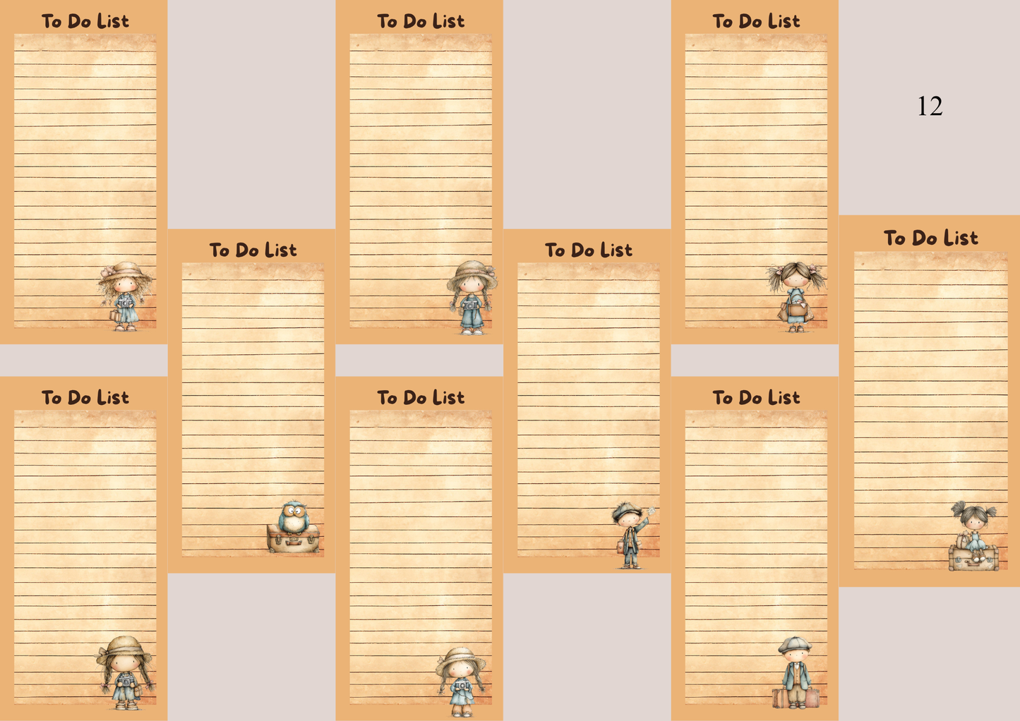 Illustrated Notepads Long (Set of 6)