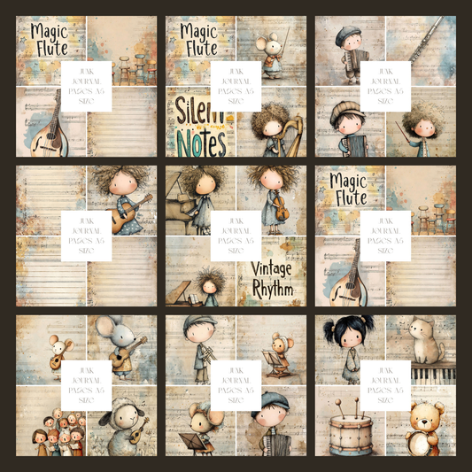 Illustrated Junk Journal Pages Musical