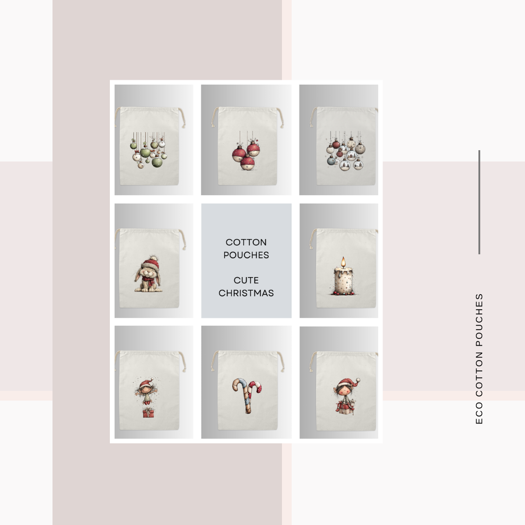 Cotton Cloth Cute Christmas Pouches