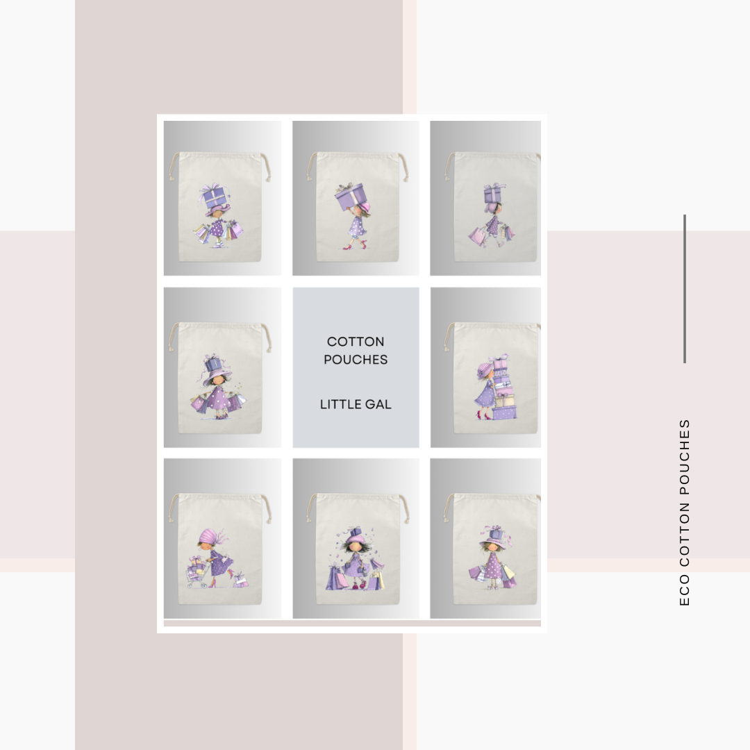 Cotton Cloth Little Girl Pouches