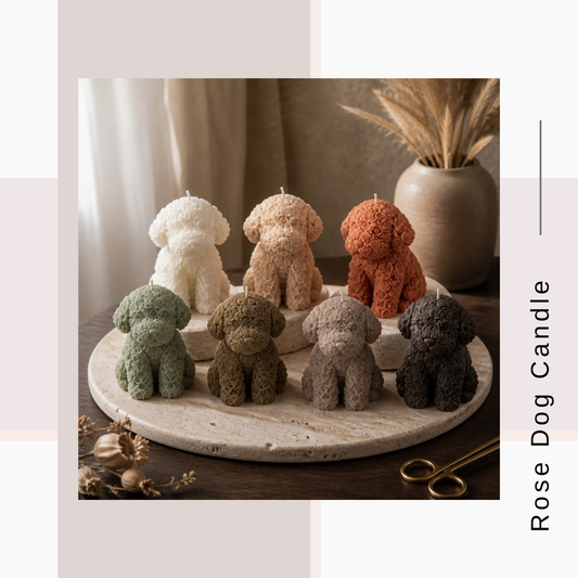 Rose Dog Candle