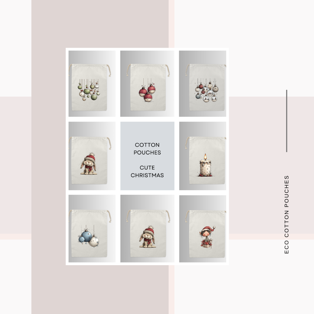 Cotton Cloth Cute Christmas Pouches