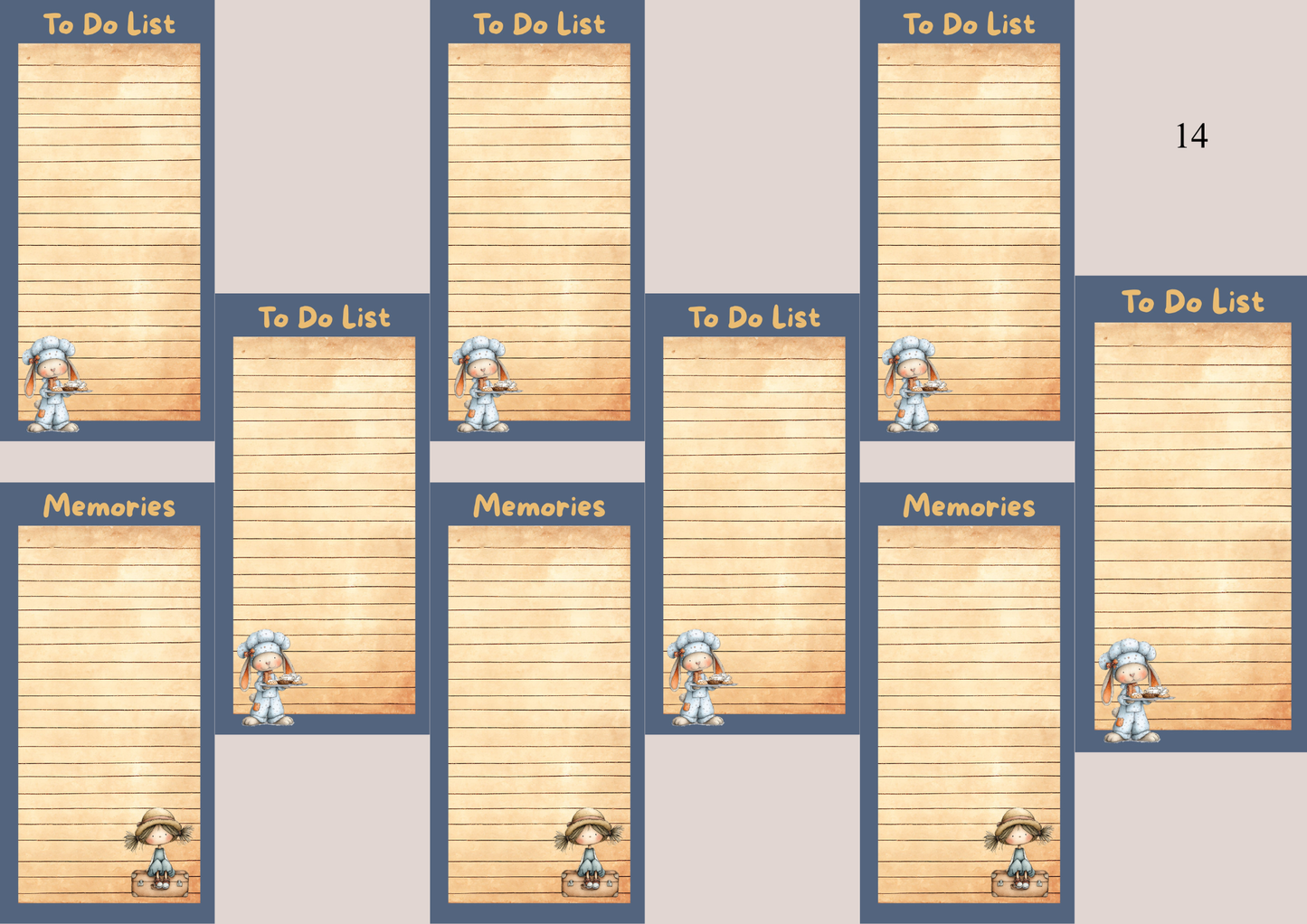 Illustrated Notepads Long (Set of 6)