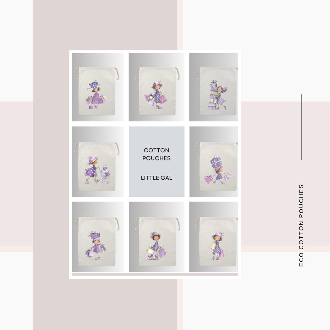 Cotton Cloth Little Girl Pouches