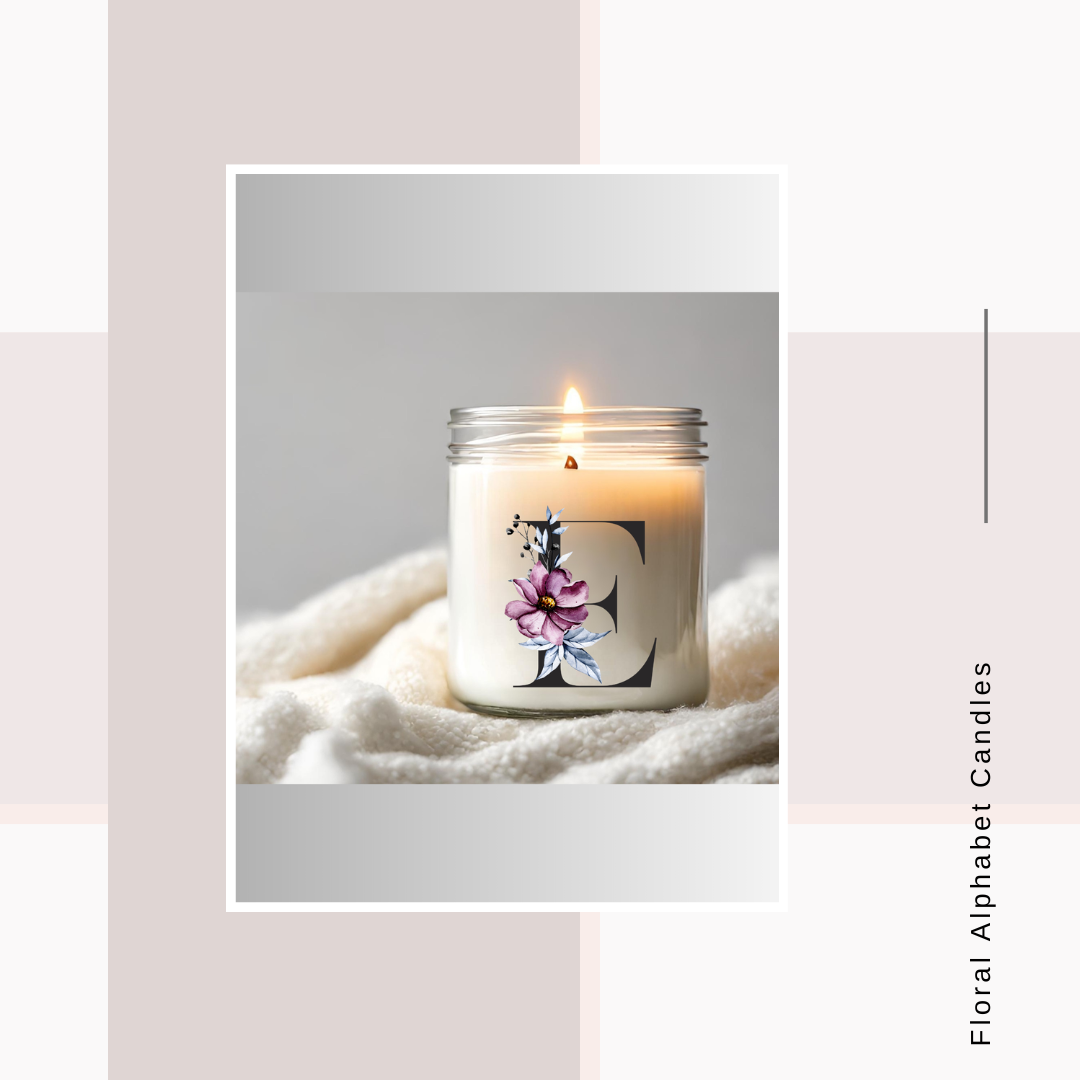 Floral Alphabet Glass Votive Candle Favours