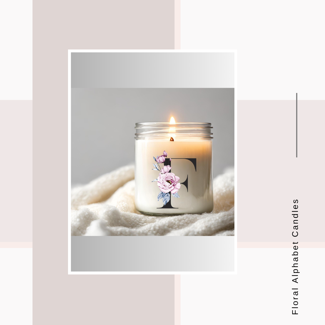 Floral Alphabet Glass Votive Candle Favours