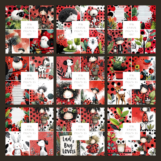 Illustrated Junk Journal Pages Lady Bug