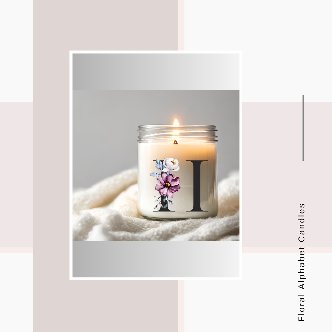 Floral Alphabet Glass Votive Candle Favours