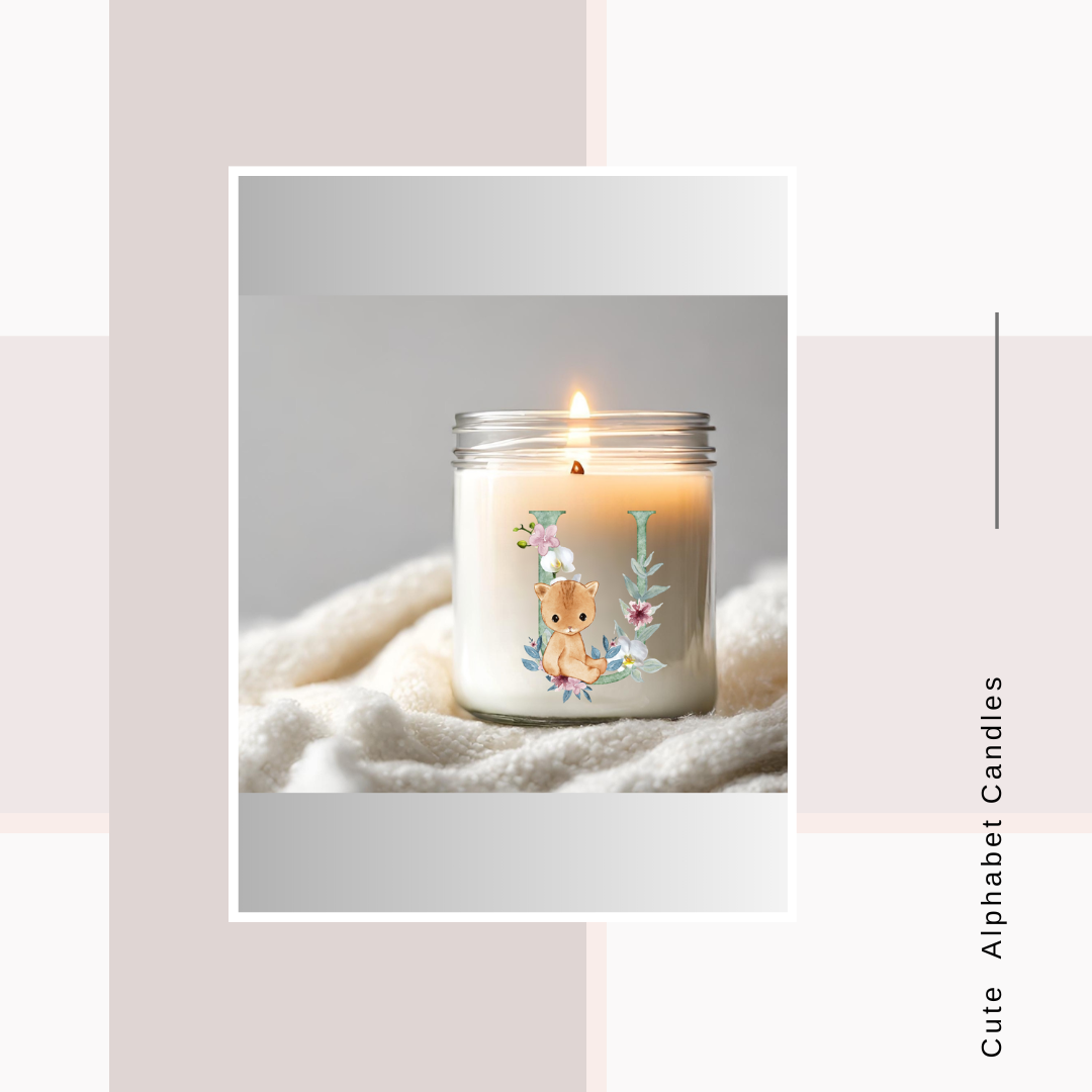 Cute Alphabet Glass Votive Candle Favours