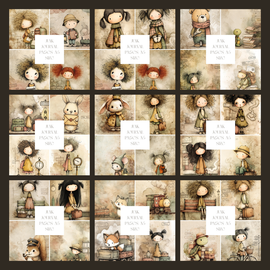 Illustrated Junk Journal Pages Train Station