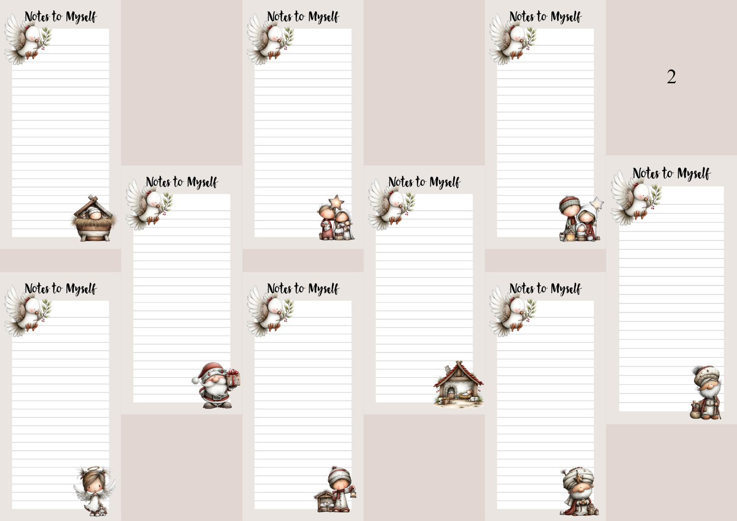 Illustrated Notepads Long (Set of 6)