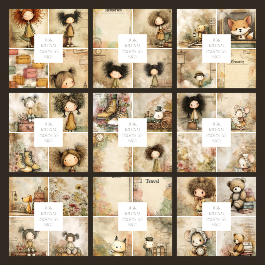 Illustrated Junk Journal Pages Train Station