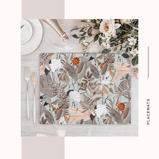 Wooden Placemats – (Set of 6) Botanical