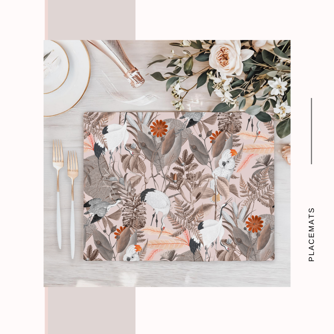 Wooden Placemats – (Set of 6) Botanical