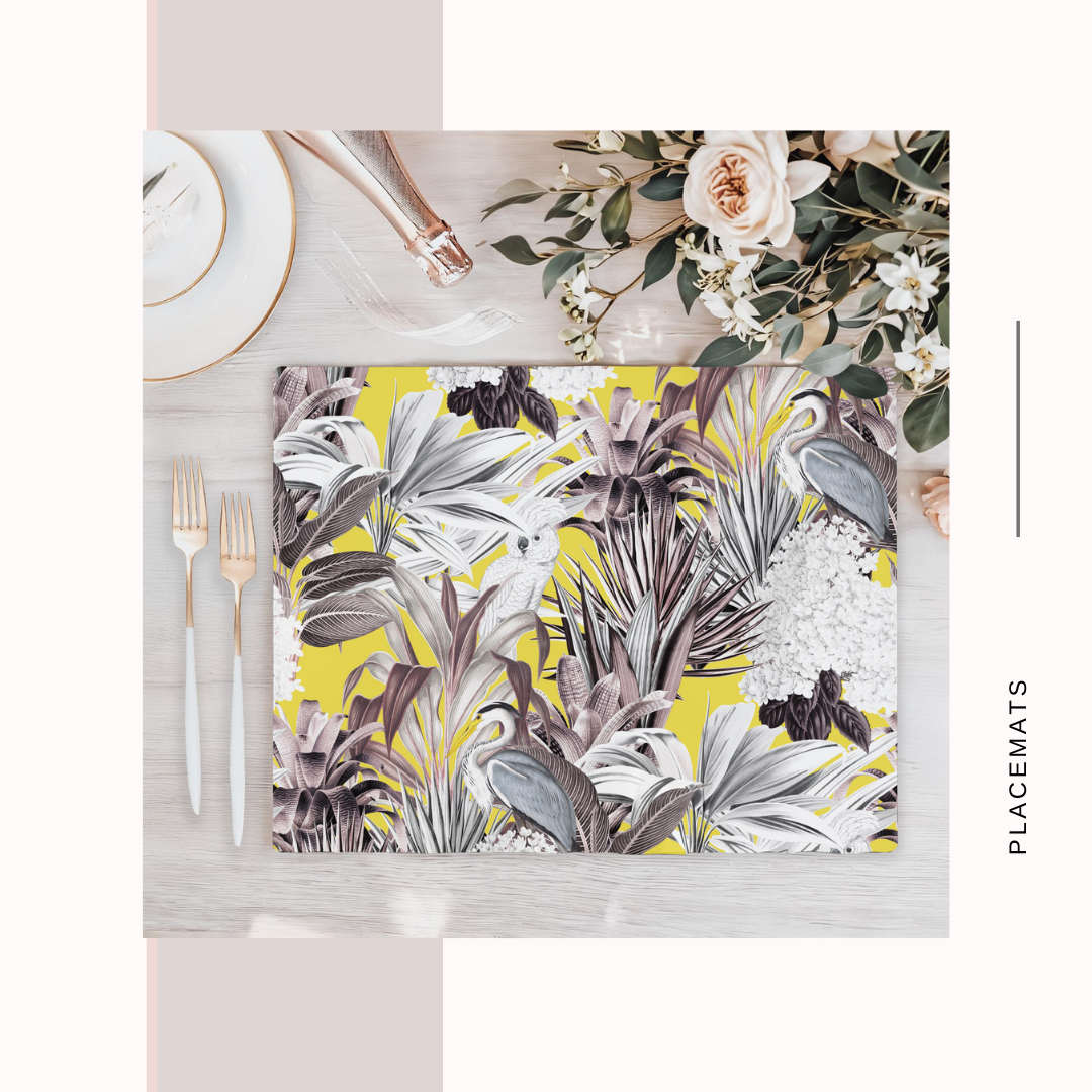 Wooden Placemats – (Set of 6) Botanical