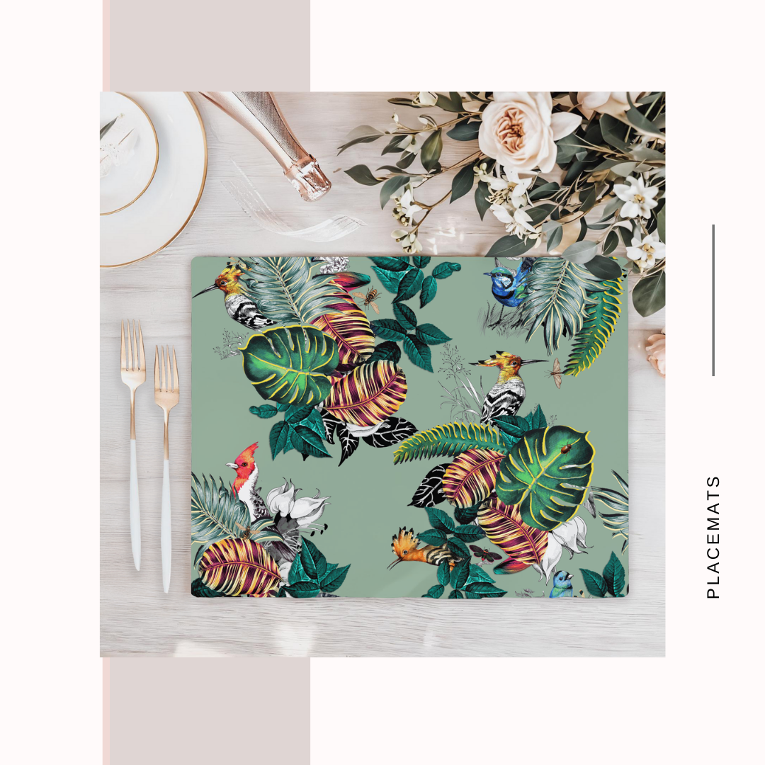 Wooden Placemats – (Set of 6) Botanical