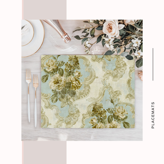 Wooden Placemats – (Set of 6) Floral