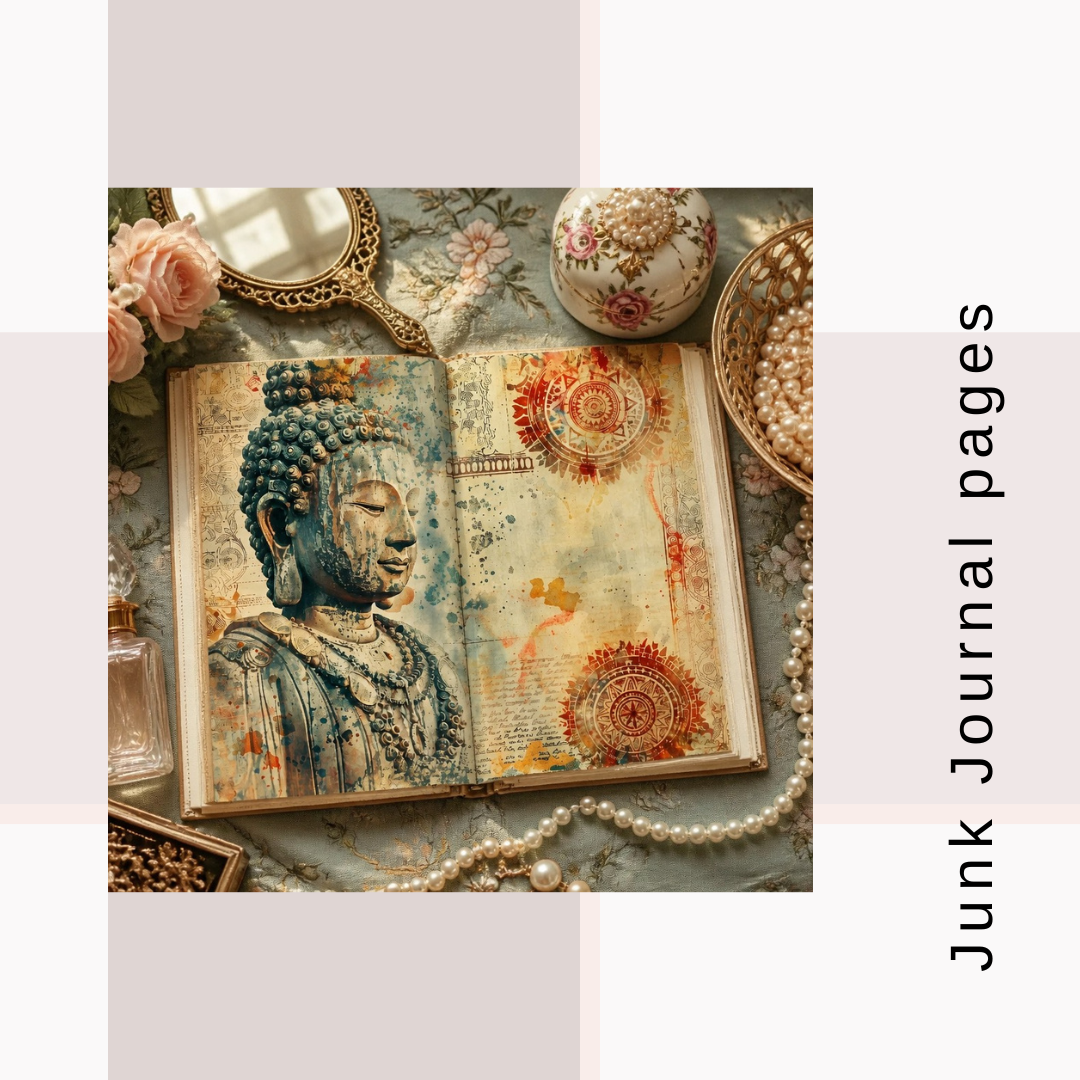 Illustrated Junk Journal Horizontal Pages Artisan Mandala