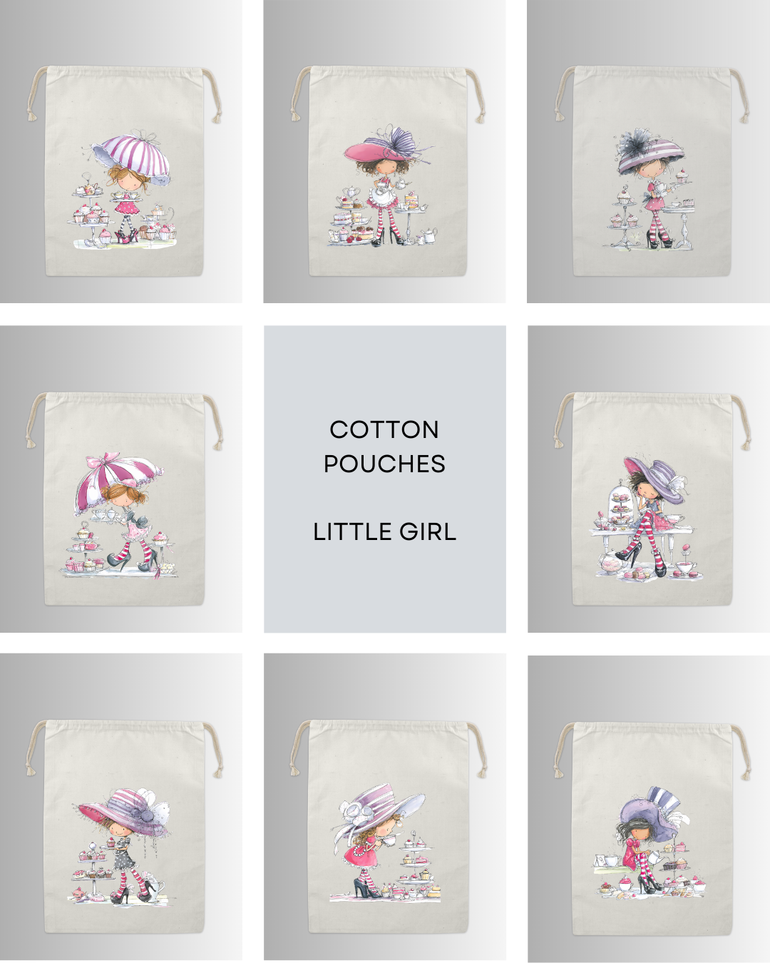 Cotton Cloth Little Girl Pouches