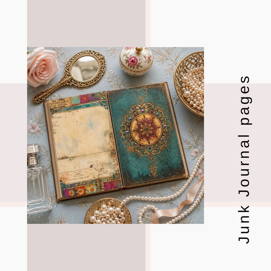 Illustrated Junk Journal Horizontal Pages Mandala