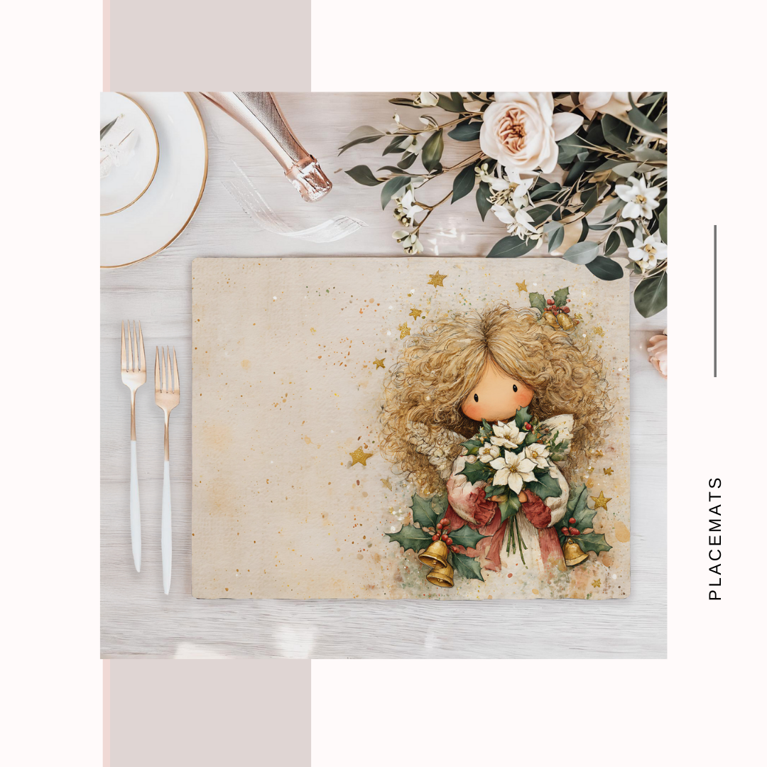 Wooden Placemats – (Set of 6) Warm Xmas