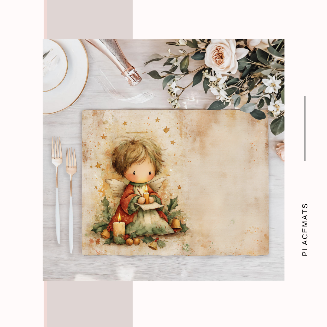 Wooden Placemats – (Set of 6) Warm Xmas