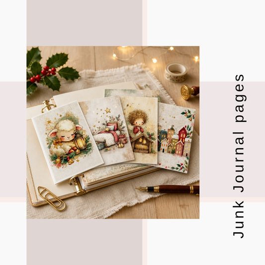 Illustrated Junk Journal Pages Christmas