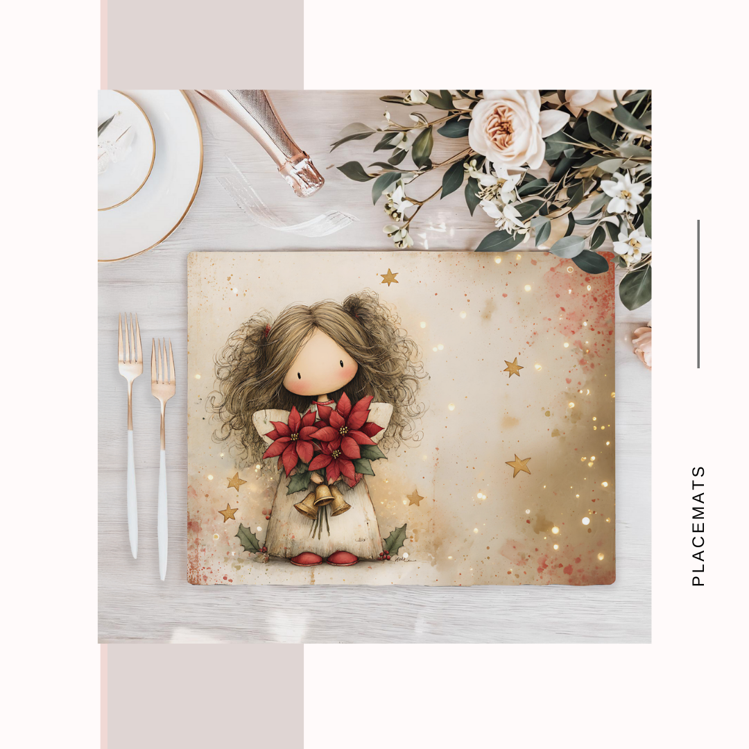 Wooden Placemats – (Set of 6) Warm Xmas