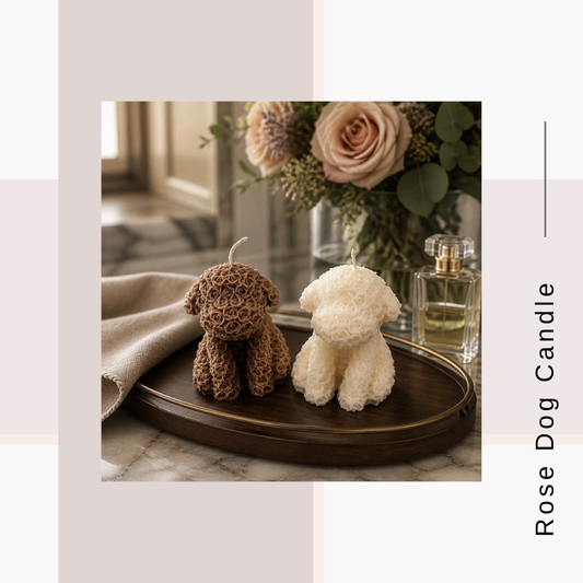 Rose Dog Candle