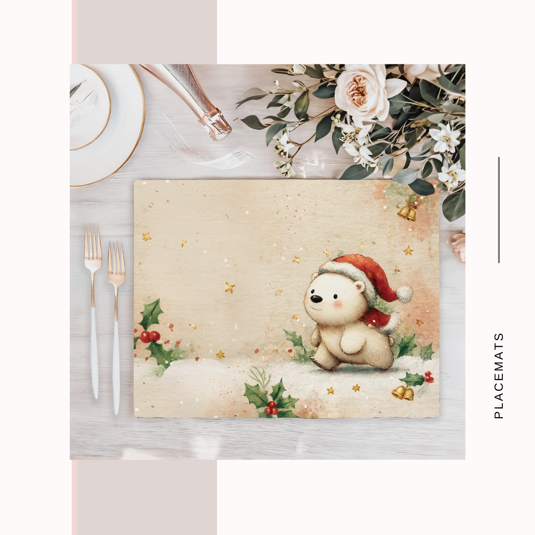 Wooden Placemats – (Set of 6) Warm Xmas