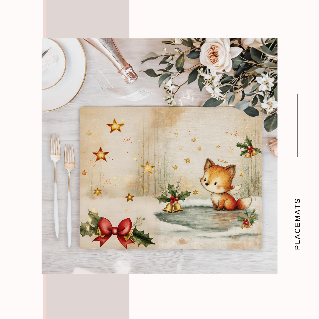 Wooden Placemats – (Set of 6) Warm Xmas
