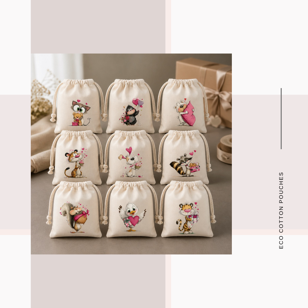 Cotton Cloth Cute Critter Pouches
