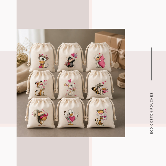 Cotton Cloth Cute Critter Pouches