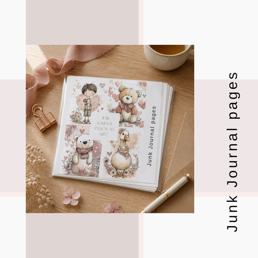 Illustrated Junk Journal Pages Valentines