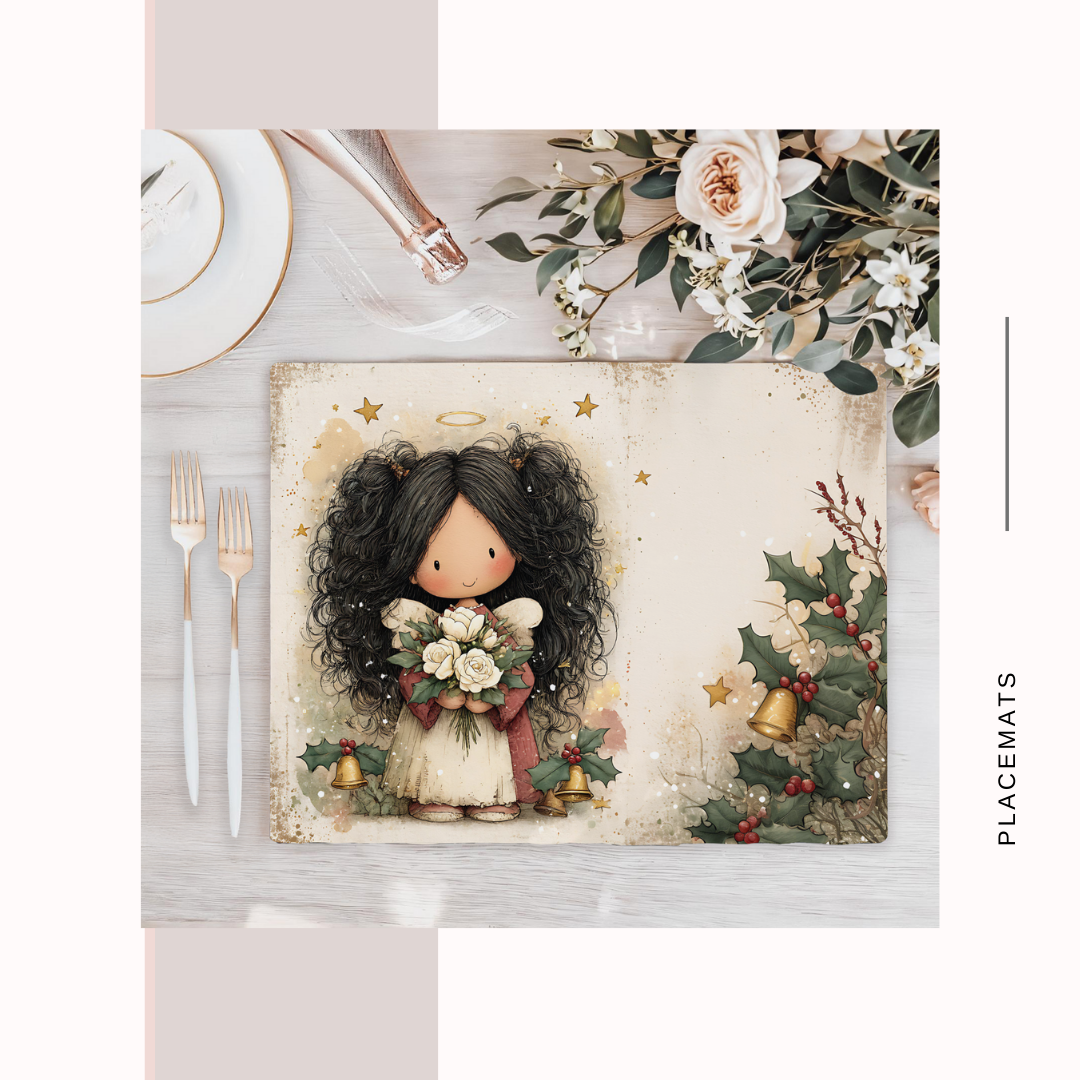 Wooden Placemats – (Set of 6) Warm Xmas