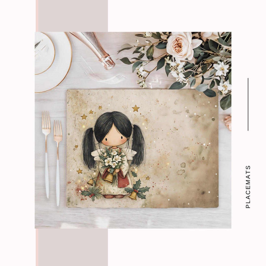 Wooden Placemats – (Set of 6) Warm Xmas