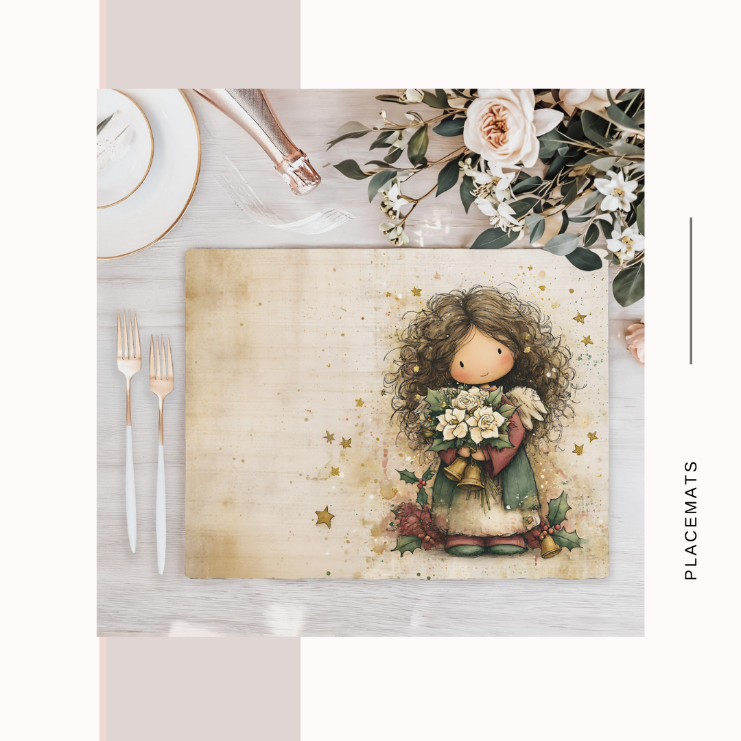 Wooden Placemats – (Set of 6) Warm Xmas