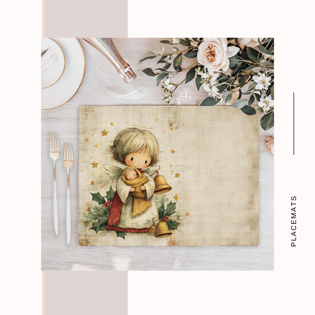 Wooden Placemats – (Set of 6) Warm Xmas