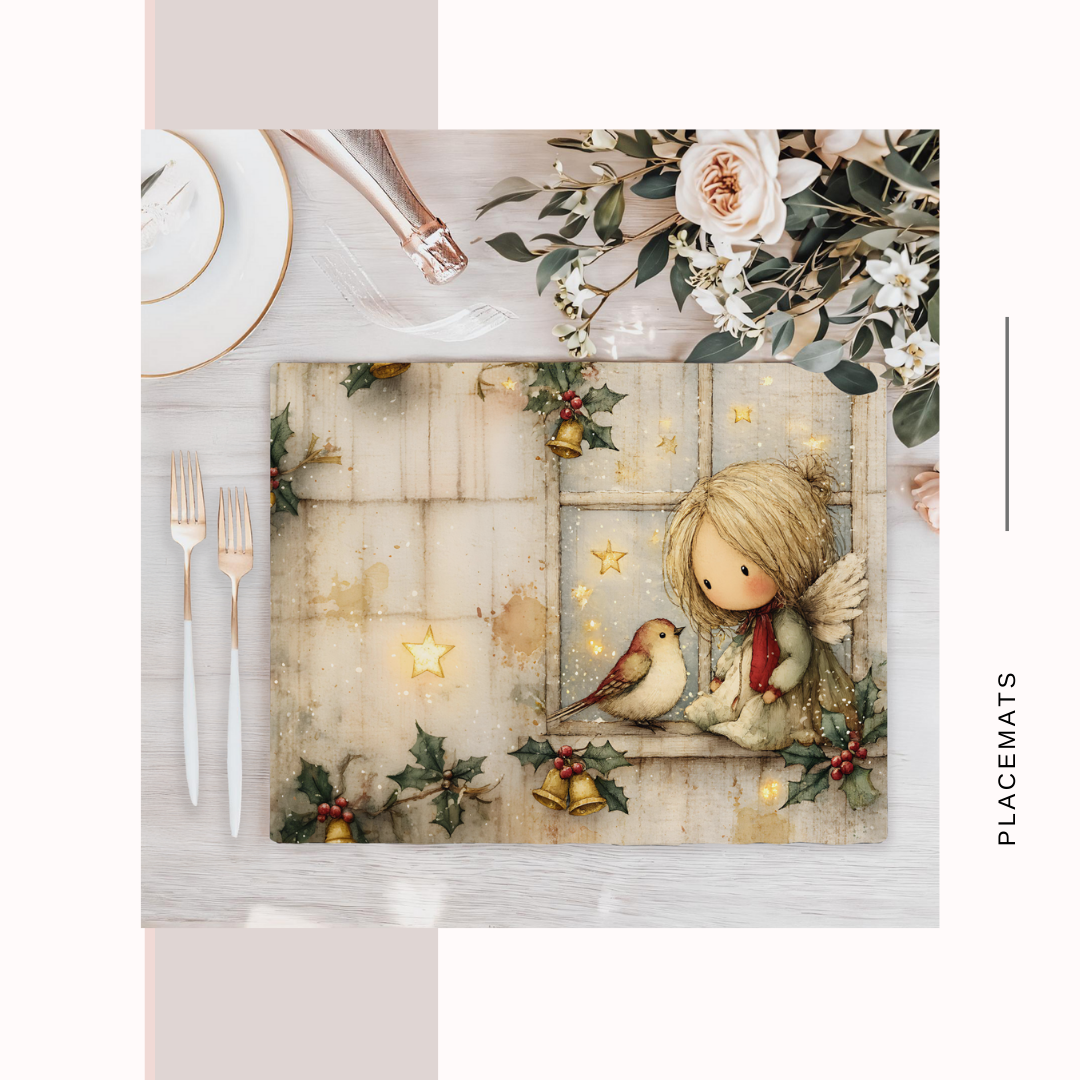 Wooden Placemats – (Set of 6) Warm Xmas