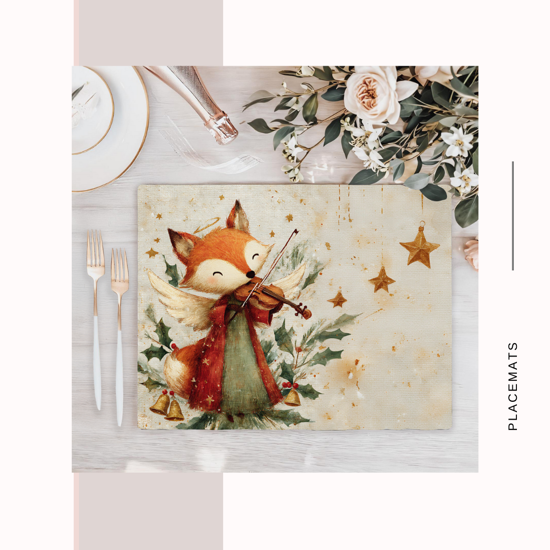 Wooden Placemats – (Set of 6) Warm Xmas